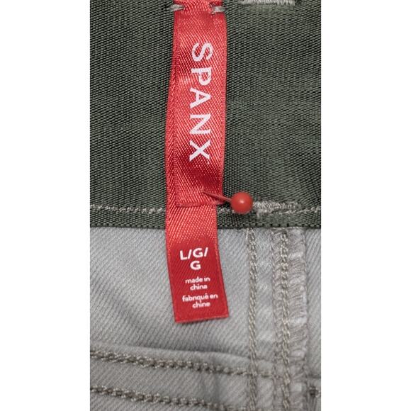 SPANX Cargo Pants Women L Gray Camo Utility Stretch Skinny Pull On Large - Picture 6 of 11